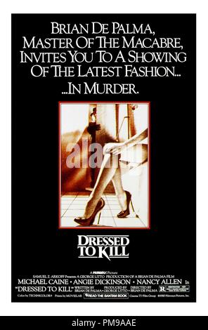 Studio Publicity: 'Dressed to Kill' 1980 Filmways Pictures  Poster Michael Caine, Angie Dickinson, Nancy Allen     File Reference # 31955 004THA Stock Photo