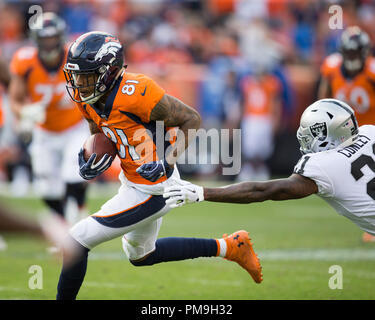 Denver Broncos wide receiver Tim Patrick (81) celebrates a touchdown  against the Cincinnati Bengals in the first half of an NFL football game  Sunday, Dec 19, 2021, in Denver. (AP Photo/Bart Young