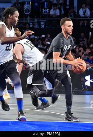 Japan Point Guard Golden State Warriors guard Stephen Curry (30) is seen during the first ...