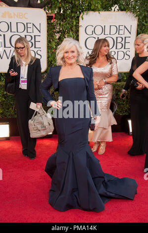 Nominated for BEST PERFORMANCE BY AN ACTRESS IN A TELEVISION SERIES – DRAMA for her role in “DAMAGES”, actress Glenn Close attends the 70th Annual Golden Globe Awards at the Beverly Hilton in Beverly Hills, CA on Sunday, January 13, 2013. Stock Photo