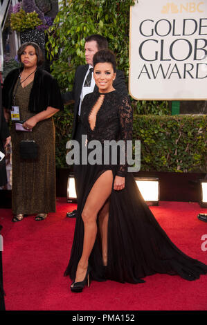 Actress Eva Longoria attends the 70th Annual Golden Globe Awards at the Beverly Hilton in Beverly Hills, CA on Sunday, January 13, 2013. Stock Photo