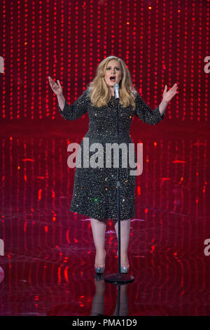 Adele, Oscar®-nominee for Original Song, performs during the live ABC Telecast of The Oscars® from the Dolby® Theatre in Hollywood, CA, Sunday, February 24, 2013. Stock Photo