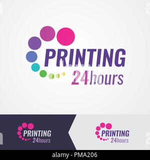 Printing salon colorful logo on different backgrounds Stock Vector