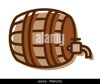 Beer Barrel Logo isolated on white background - Vector illustration Stock Vector