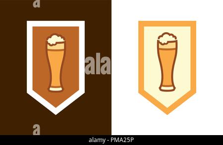 Vector Blazon with a cup of beer Stock Vector