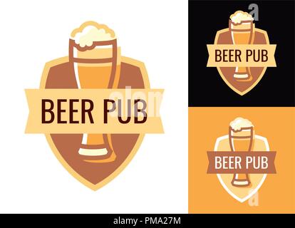 Vector Blazon of Beer pub on various backgrounds Stock Vector
