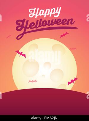 Greeting card for Helloween - Vector invitation card with copy space for signing date, time and place of the party or event. Stock Vector