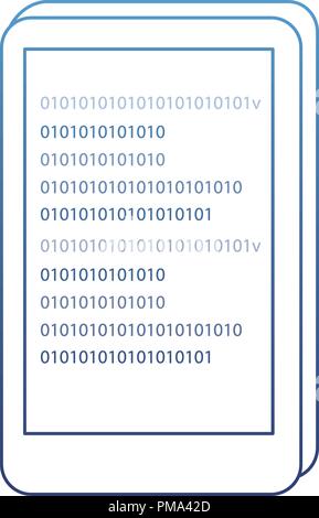 degraded outline smartphone with data code and industry gears Stock ...