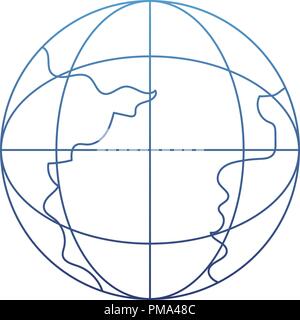 degraded outline network global connection data technology Stock Vector
