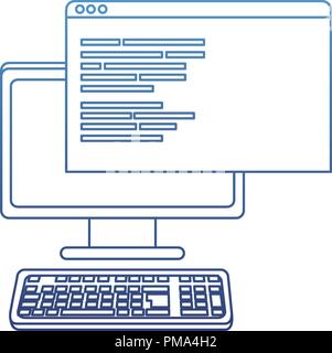 degraded outline computer technology with data code program Stock ...