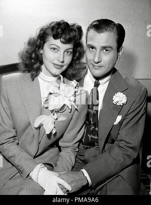 Ava Gardner and second husband Artie Shaw circa 1945     File Reference # 31955 889THA Stock Photo