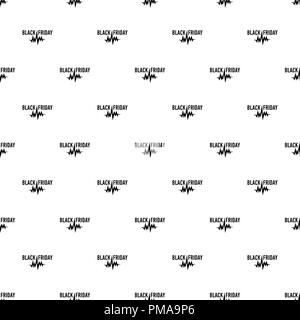 Black friday pulse icon, simple style Stock Vector