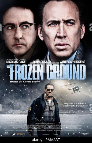 John Cusack and Nicolas Cage in 'The Frozen Ground' (2013) Poster Stock Photo