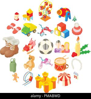Papoose icons set, cartoon style Stock Vector