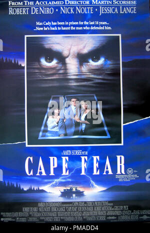 'Cape Fear' - US Poster 1991 Universal Pictures  Robert De Niro, Nick Nolte, Jessica Lange  File Reference # 32509 081THA Stock Photo