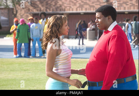 Fat Albert (Kenan Thompson) discovers love in the real world, with Lauri (Dania Ramirez). 'Fat Albert' (2004) Stock Photo