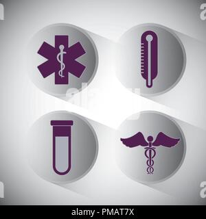 First aid icon set over gray background, vector illustration Stock Vector