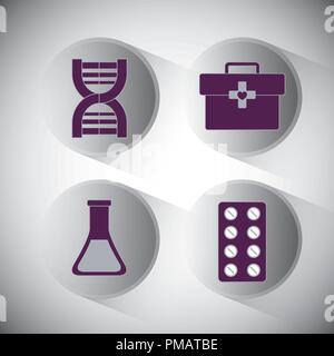 First aid icon set over gray background, vector illustration Stock Vector