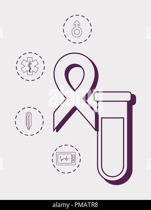 test tube and medical related icons around over white background, vector illustration Stock Vector