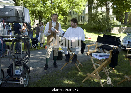 From left: Director Clark Gregg and Brad William Henke on the set of CHOKE. (2008) Stock Photo
