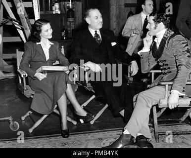 Vivien Leigh and Laurence Olivier with millionaire Sir Victor Sassoon on the set of 'Waterloo Bridge' 1940 MGM File Reference # 33371 458THA Stock Photo
