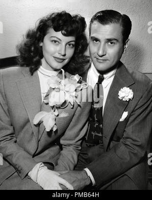 Ava Gardner and Artie Shaw in their Wedding Photo, 1945  File Reference # 33536 806THA  For Editorial Use Only -  All Rights Reserved Stock Photo