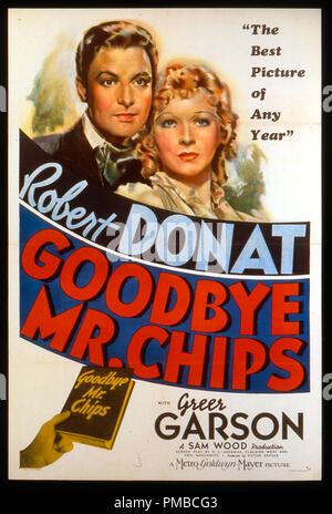 'Goodbye Mr. Chips' Poster (1939) MGM  Robert Donat, Greer Garson   File Reference # 32914 733THA Stock Photo