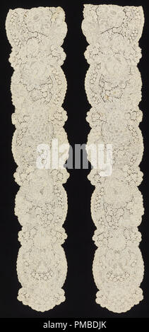 Cap streamers. Date/Period: Ca. 1730. Cap streamers. Medium: linen . Technique: bobbin lace. Author: UNKNOWN. Stock Photo