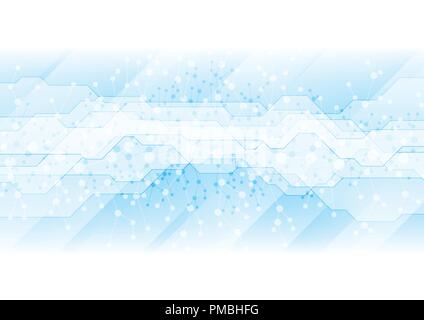 DNA blue molecules technology abstract background. Vector design Stock Vector