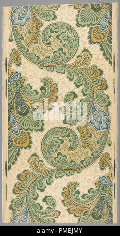 Sidewall. Date/Period: 1895-1910. Sidewall. Block-printed and embossed, paper support. Height: 1,120 mm (44.09 in); Width: 585 mm (23.03 in). Author: UNKNOWN. Stock Photo