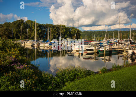 A marina near Ithaca, NY. Stock Photo