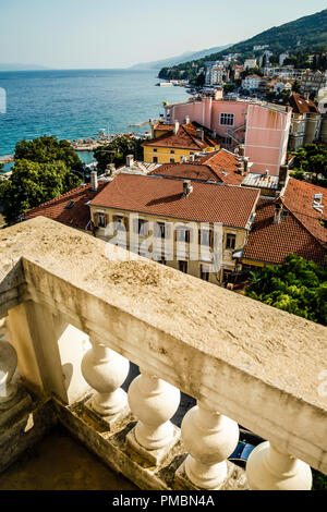 View from the balcony at the Hotel Imperial in Opatija, Croatia Stock Photo