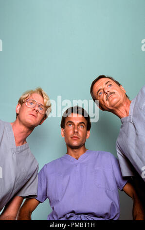 Studio Publicity Still from 'St. Elsewhere'  Ed Begley Jr., Mark Harmon and William Daniels  1984  All Rights Reserved   File Reference # 32914 190THA  For Editorial Use Only Stock Photo