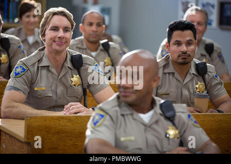 (L-R) DAX SHEPARD as Jon, MICHAEL PEÑA as Ponch and ROSA SALAZAR as Ava ...