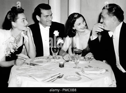Olivia de Havilland, Laurence Olivier, Vivien Leigh, and Producer David Selznick, 1939   File Reference # 33480 984THA Stock Photo