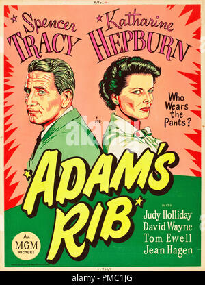 Spencer Tracy, Katharine Hepburn,  Adam's Rib (MGM, 1949). Poster  File Reference # 33595 531THA Stock Photo