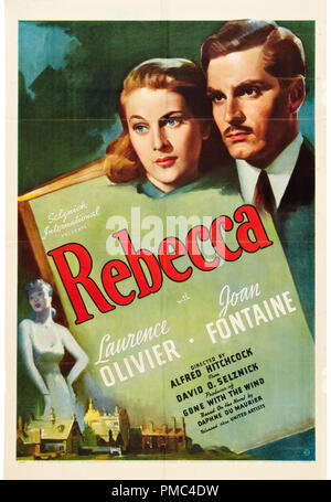 Laurence Olivier, Joan Fontaine,  Rebecca (United Artists, 1940). Poster  File Reference # 33595 689THA Stock Photo