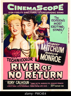 Marilyn Monroe, Robert Mitchum,  River of No Return (20th Century Fox, 1954). Poster  File Reference # 33595 696THA Stock Photo