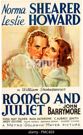 Norma Shearer, Leslie Howard,  Romeo and Juliet (MGM, 1936). Poster  File Reference # 33595 699THA Stock Photo