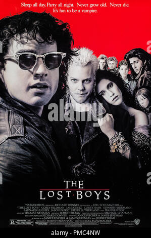 Corey Fedman, Jami Gertz, Kiefer Sutherland,  The Lost Boys (Warner Brothers, 1987). Poster File Reference # 33595 907THA Stock Photo