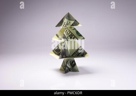 Money Origami Christmas tree Stock Photo - Alamy