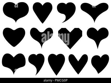 Set Of Different Hearts isolated on white Stock Photo - Alamy