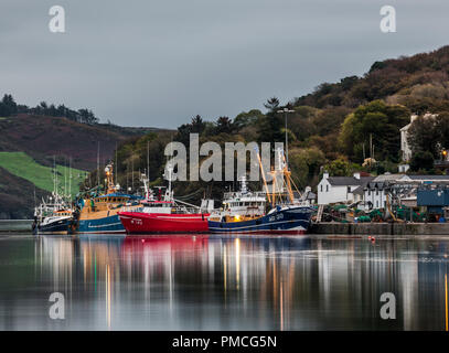 Union Hall, Cork, Ireland. 08th October, 2017. Part of the fishing fleet tied up to the pier at Union Hall in West Cork, Ireland. Stock Photo