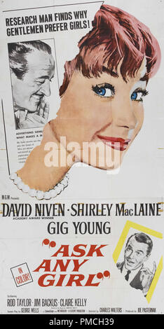 Shirley MacLaine, David Niven,  Ask Any Girl (MGM, 1959). Poster   File Reference # 33635 320THA Stock Photo