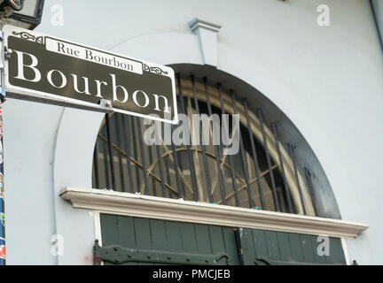 The french quarter in New Orleans Louisiana  is famous for entertainment and music Stock Photo