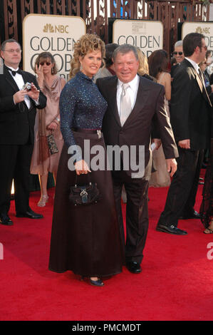 Arrivals at the  'Golden Globe Awards - 62nd Annual' William Shatner with wife Elizabeth Anderson Martin 1-16-2005  File Reference # 1080 122PLX  For Editorial Use Only - Stock Photo