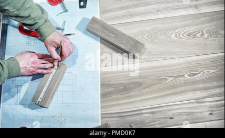 Workshop with tools and electric saws in the process Stock Photo