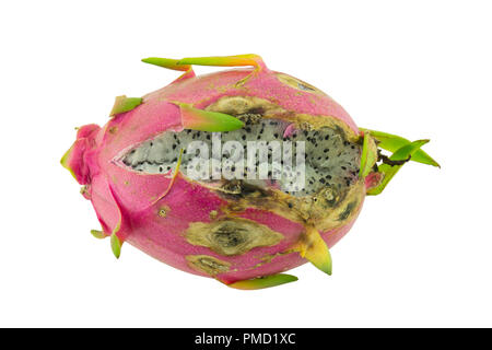 Rotten dragon fruit isolated on white background Stock Photo