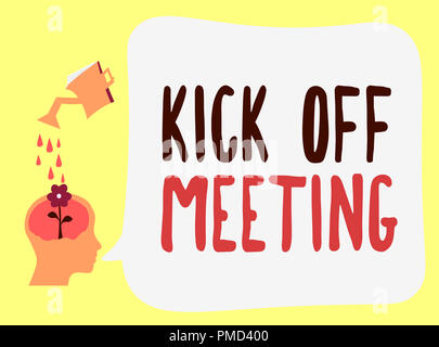 Handwriting Text Kick Off Meeting. Concept Meaning First Meeting with the  Project Team and the Client Stock Photo - Image of confident, manual:  269811036