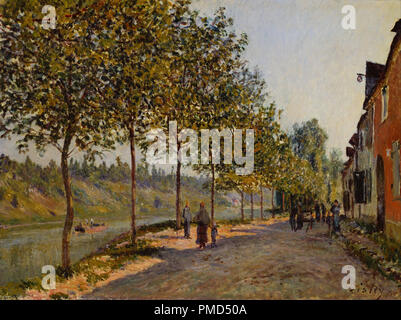 June Morning in Saint-Mammès. Date/Period: 1884. Painting. Canvas. Height: 546 mm (21.49 in); Width: 734 mm (28.89 in). Author: Alfred Sisley. SISLEY, ALFRED. Stock Photo